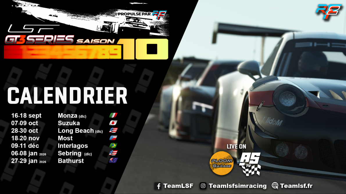 Ouverture inscriptions GT3 S10